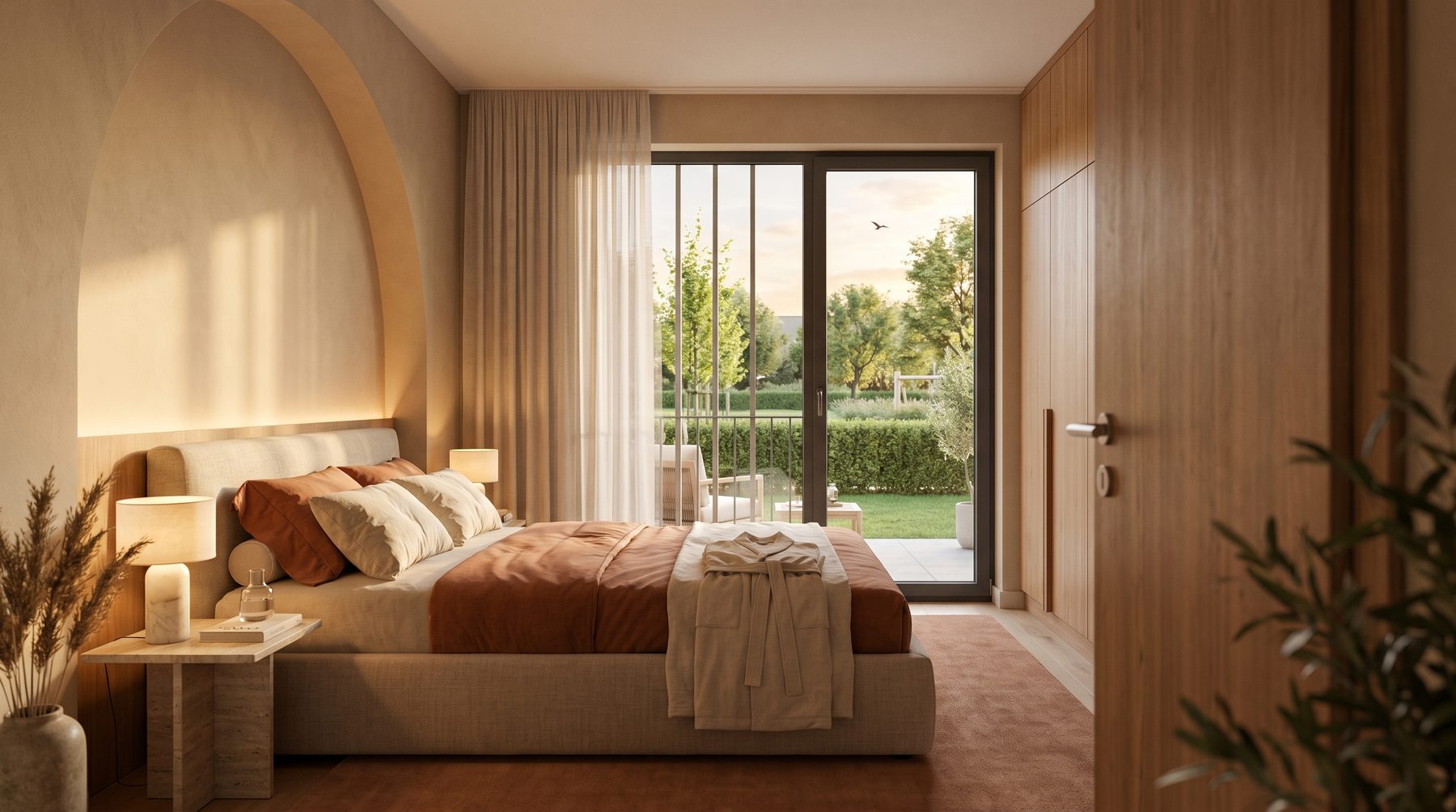 Schlafzimmer – Visualisierung, Musterausstattung